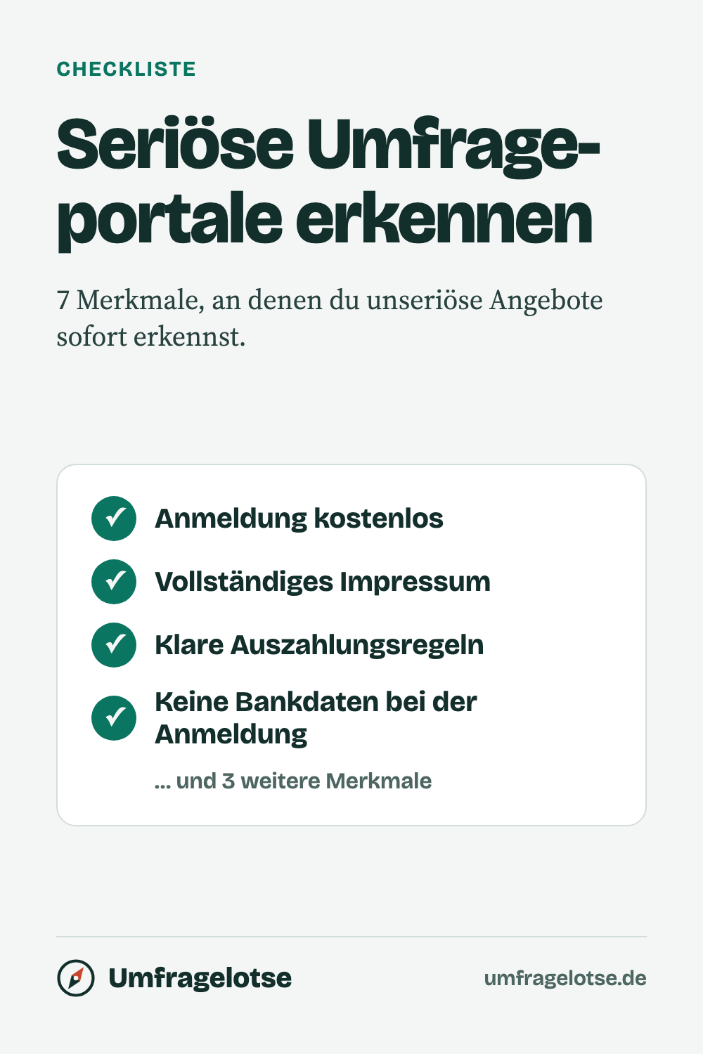 Grafik zum Artikel: Seriöse Umfrageportale erkennen: 7 Merkmale